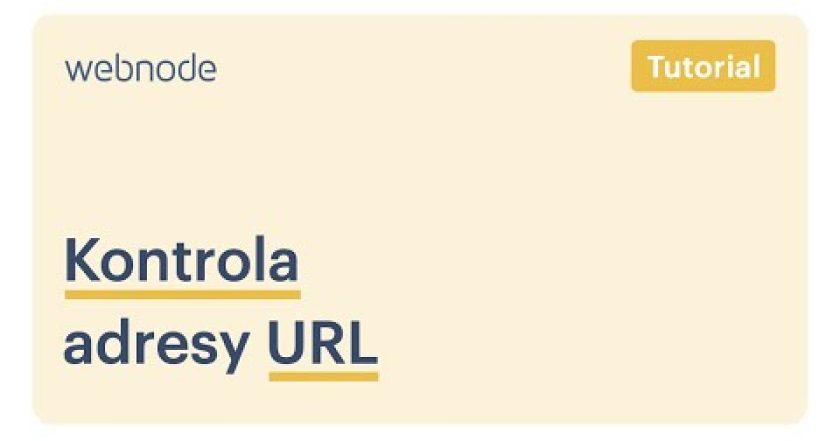 Webnode návod: Kontrola adresy URL
