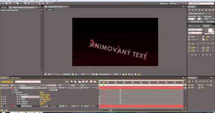 CZTUTORIÁL – After Effects 009 – Práce s textem