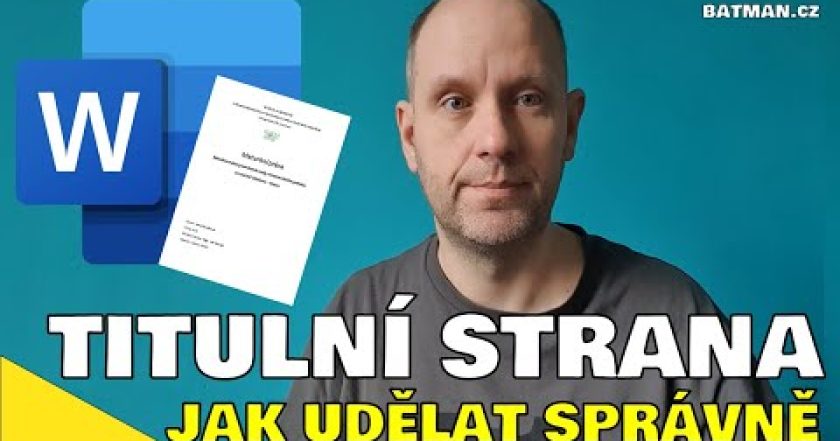 MS WORD  – Titulní stránka dokumentu