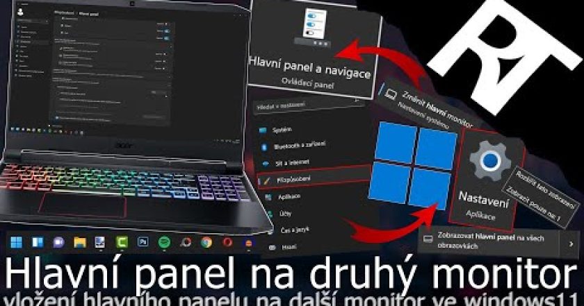 Hlavní panel na druhém monitoru – Jak přidat lištu start na druhé obrazovce – Windows 11 tutoriál)