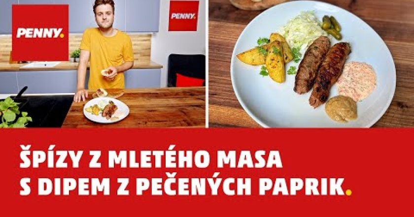 RECEPT – Špízy z mletého masa s dipem z pečených paprik