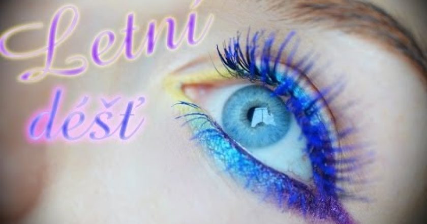 Letní déšt žlutotyrksovofialový tutorial / Summer rain yellow-turquoise-purple look