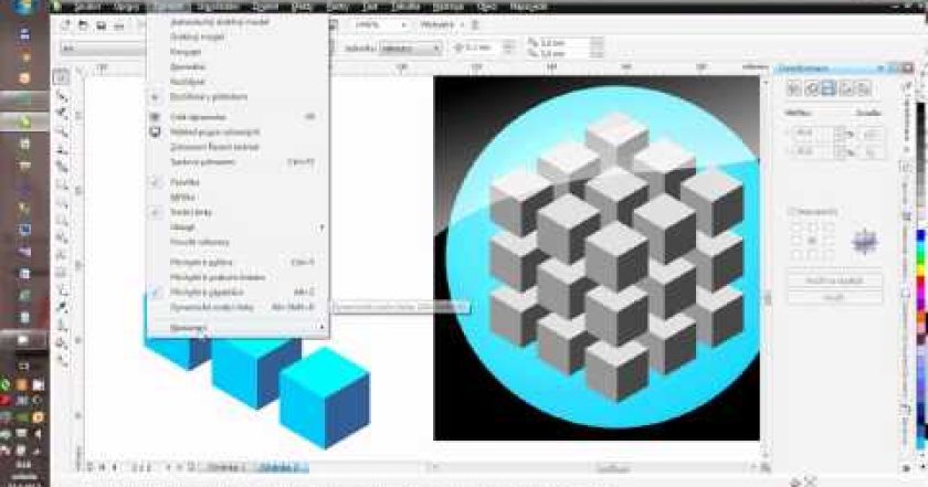 Cvičení pro Corel Draw – kostka (český komentář)