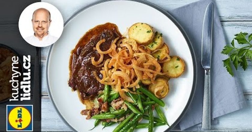 Hovězí rump steak na cibuli – Roman Paulus – RECEPTY KUCHYNE LIDLU