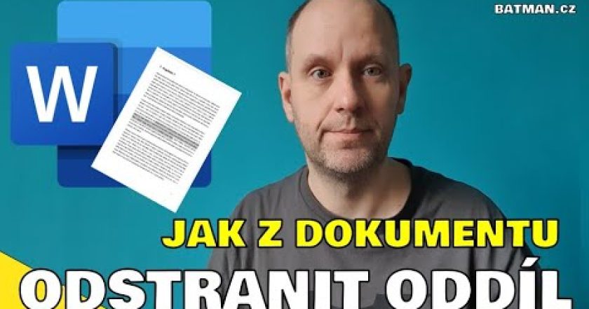 MS Word  – Jak odstranit oddíl