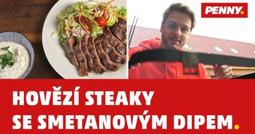 RECEPT – Hovězí steaky s míchaným salátem a smetanovým dipem