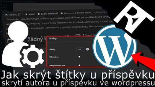 Jak ve WordPressu skrýt štítky , autora , datům publikování u příspěvků ( WordPress návod )