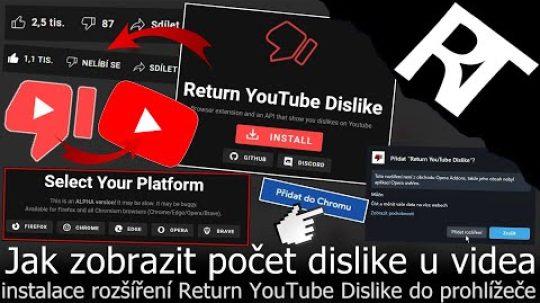 Jak zobrazit počet Dislike (To se mi nelíbí) u YouTube videa – Jak vrátit YouTube dislike (TUTORIÁL)