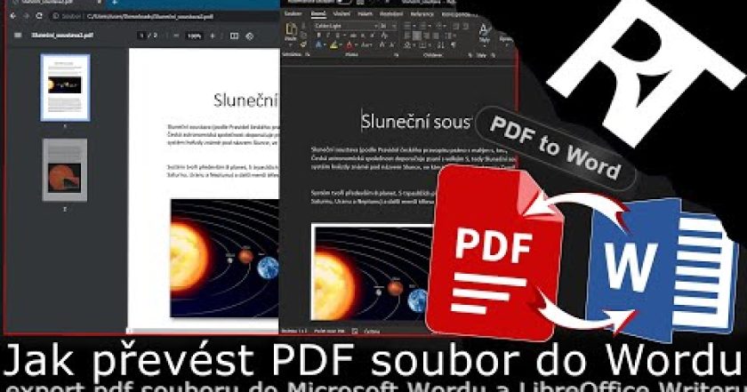 Jak exportovat PDF do Wordu – export PDF to Word – Microsoft Word , LibreOffice Writer (tutoriál)