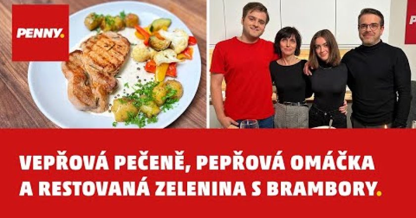 RECEPT – Vepřová pečeně, pepřová omáčka a restovaná zelenina s brambory.