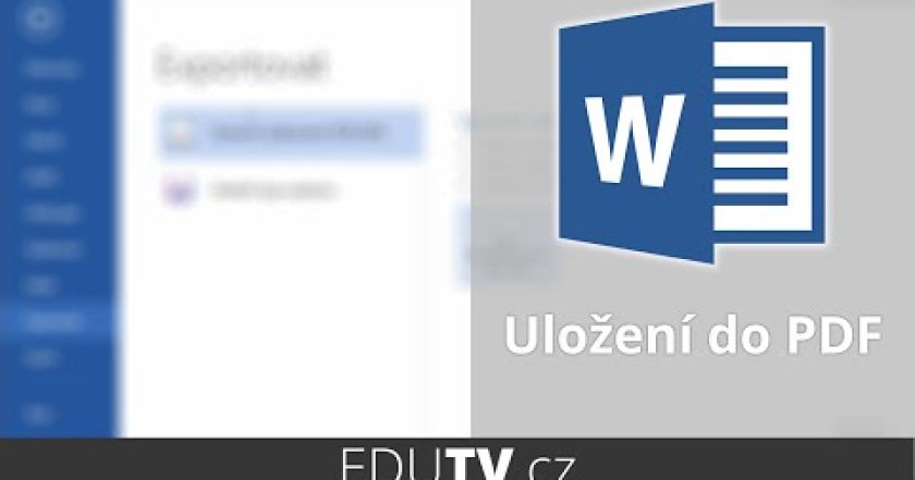 Uložení dokumentu do PDF