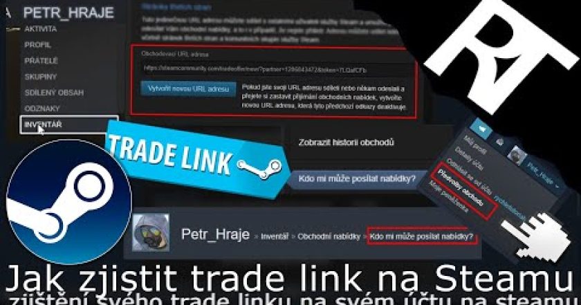 Jak zjistit/najít svůj trade link na Steamu – Steam – kde najít odkaz na trade link  (tutoriál)