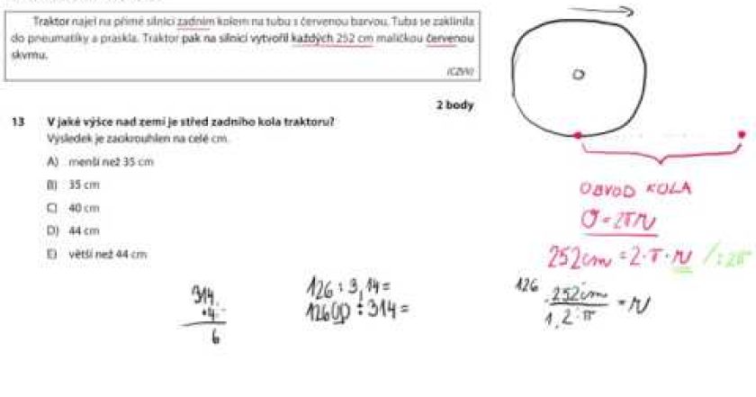 JAK vypočítat OBVOD kruhu?  Příklad 13 z přijímacích zkoušek CERMAT www.pochopitelnamatematika.cz