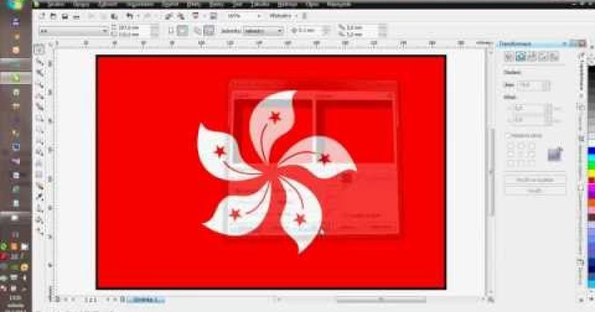 Tutorial for Corel Draw – Hongkong flag (czech comment)