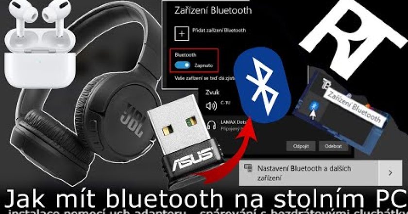 Jak připojit bluetooth sluchátka k PC – zapnout bluetooth na stolním PC ve Windows 10 – usb adapter