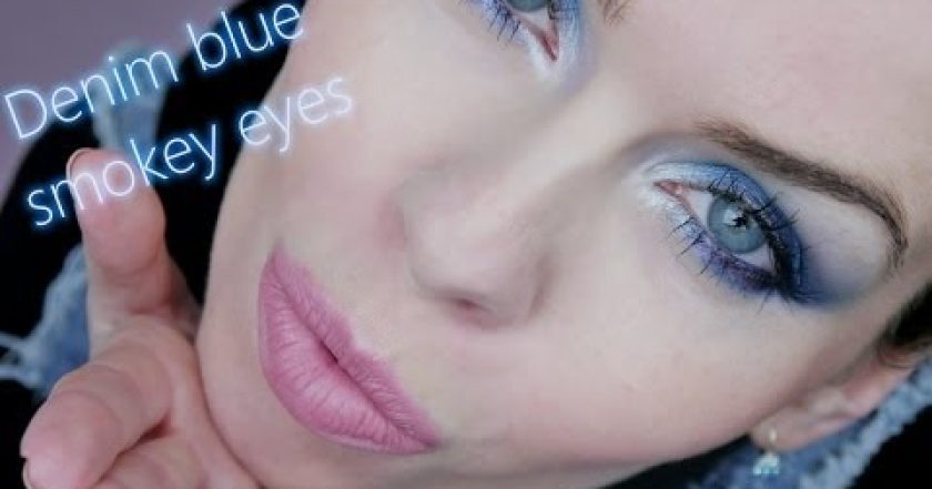 Denim blue smokey eyes spring trend 2014 / Modré kouřové líčení