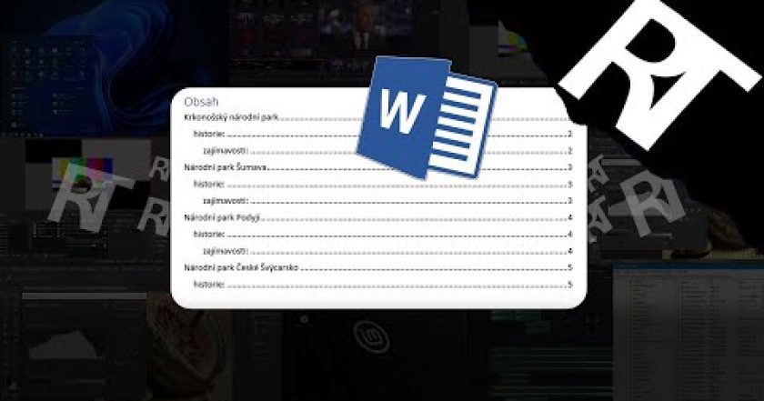 Jak vytvořit obsah ve Wordu – Rychlý automatický obsah – Microsoft Word – vytvoření obsahu MS Word