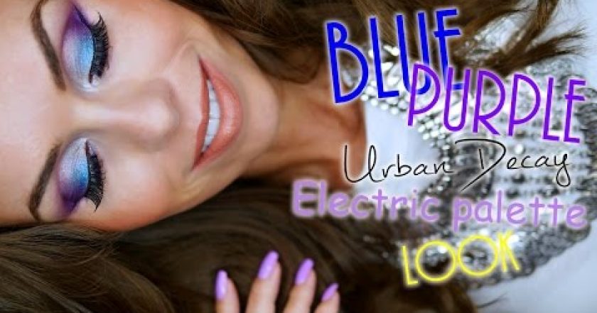 Purple blue Urban Decay Electric palette look | Modrofilové líčení s paletkou UD Electric