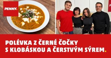 RECEPT – Polévka z černé čočky s klobáskou a čerstvým sýrem.