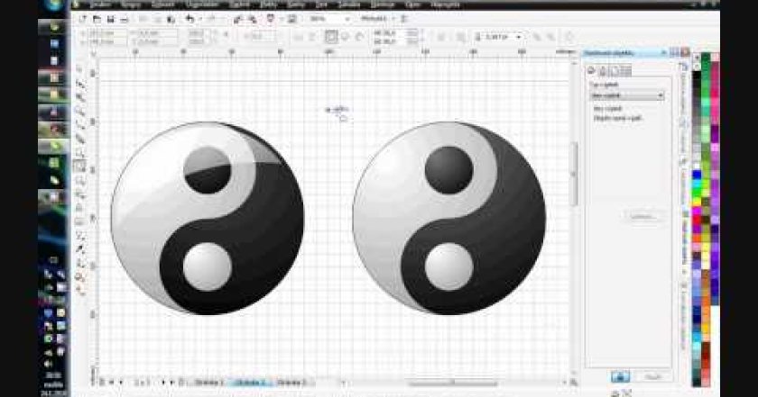 Cvičení pro Corel Draw (znak Jin-Jang)