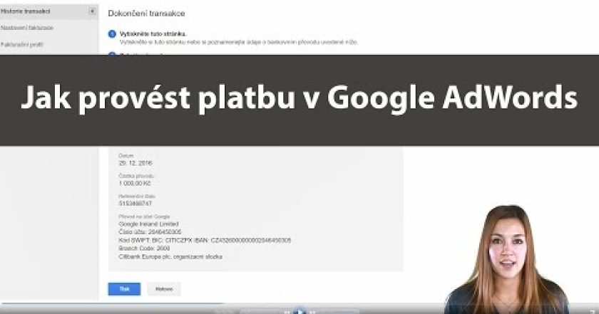 Jak provést platbu v účtu Google AdWords?