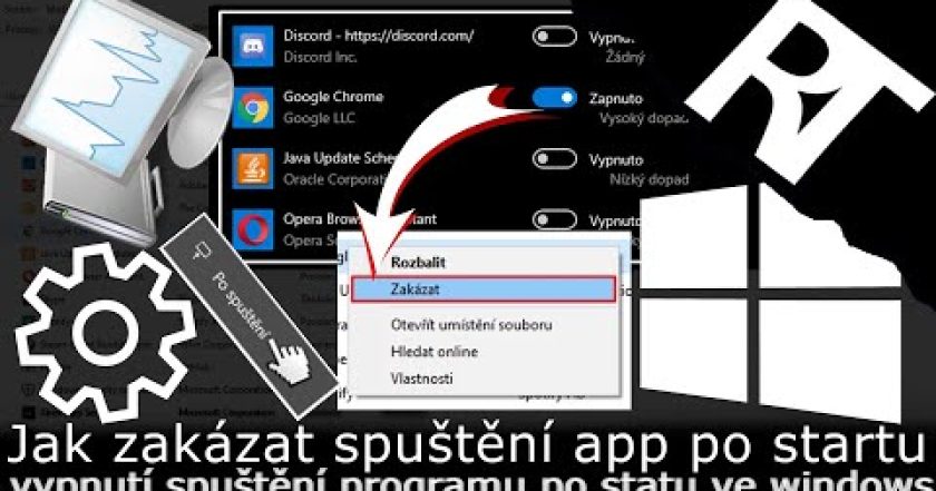 Jak zakázat spuštění aplikace/programu po startu ve Windows10 – rychlejší start Windows (tutorial)