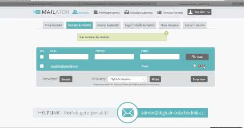 02 Mailátor – návod: práce s kontakty