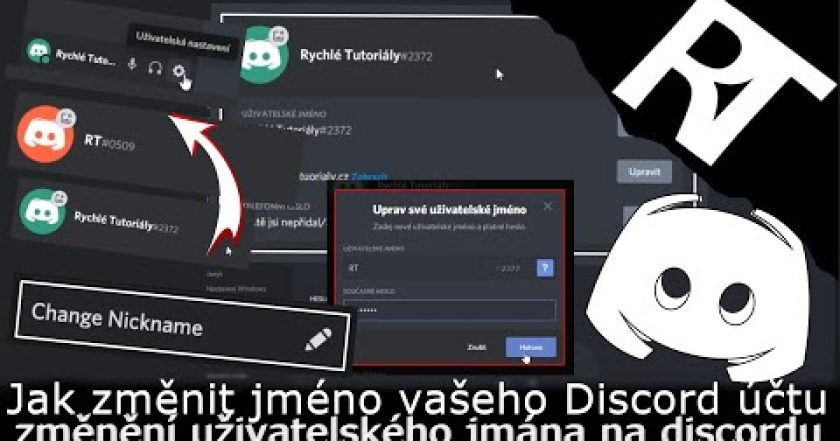 Jak změnit/přejmenovat jméno/nick na Discord učtu – změnění názvu účtu Discordu (tutoriál cz – sk)