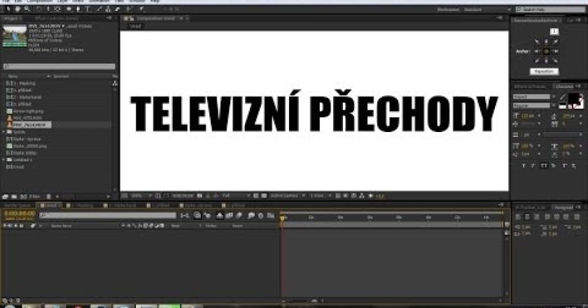 CZTUTORIÁL – After Effects 144 – Princip televizních přechodů