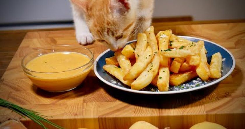 Recept na křupavé DOMÁCÍ HRANOLKY a sýrovou omáčku