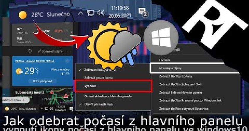 Jak odebrat počasí z hlavního panelu ve Windows 10 (tutoriál)