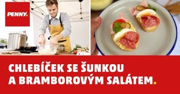 RECEPT – Chlebíček se šunkou a bramborovým salátem.